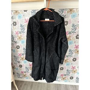 Sage the Label Ultra Fuzzy Sweater Long Jacket Size  S Small Charcoal